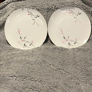Japan Fine China Set of 2 Cherry Blossom Dinner Plates #1067 Discontinued